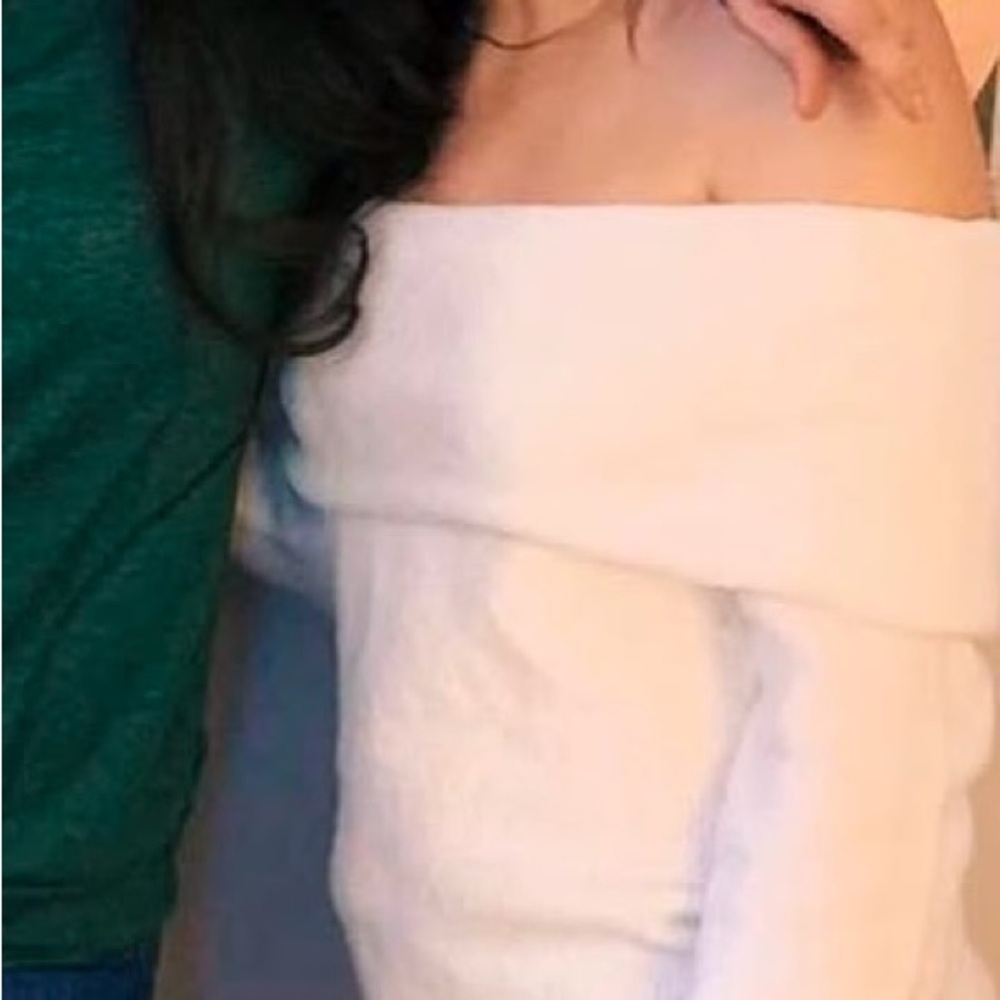 Off-Shoulder White Sweater